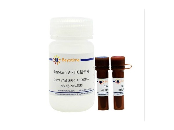 碧云天 Annexin V-FITC 細(xì)胞凋亡 檢測試劑盒 C1062M